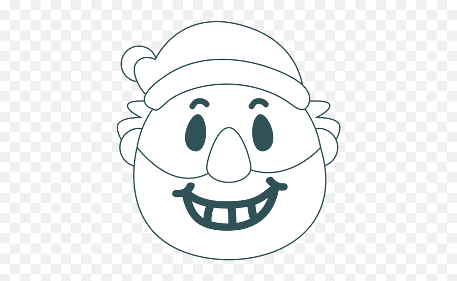 Toothy Smile Santa Claus Green Stroke - Happy Emoji,Santa Clause Emoticon