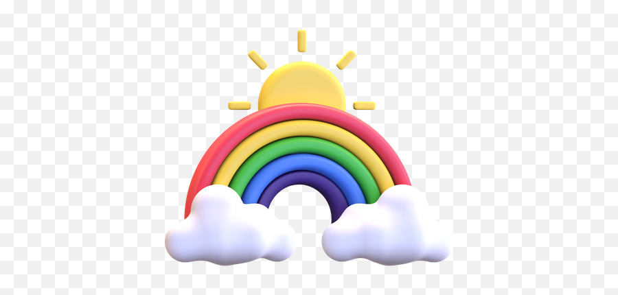 Rainbow Icon - Download In Isometric Style Emoji,Rainbow Brain Emoji