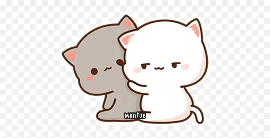 Mochi Mochi Peach Cat Whatsapp Stickers - Stickers Cloud Mochi Mochi Peach Cat Whatsapp Sticker Emoji,Animated Cat Emoji