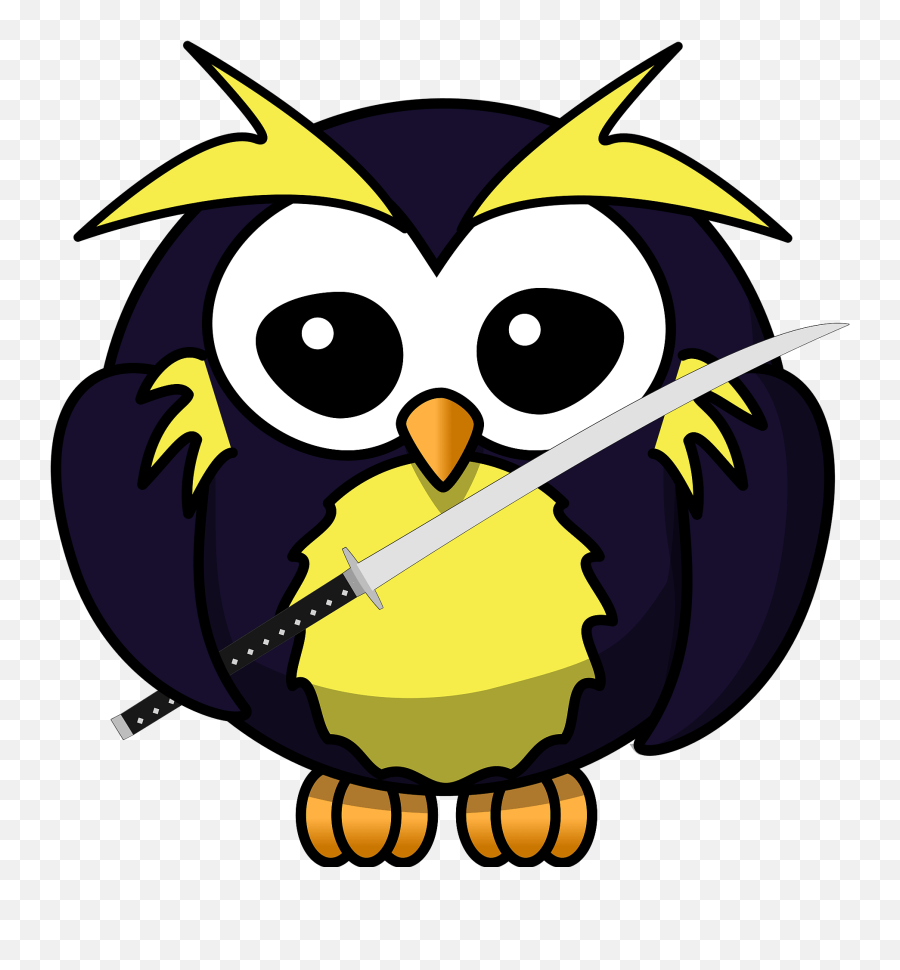 Owl With Katana Clipart - Cartoon Owl Emoji,Esperanto Flag Emoji