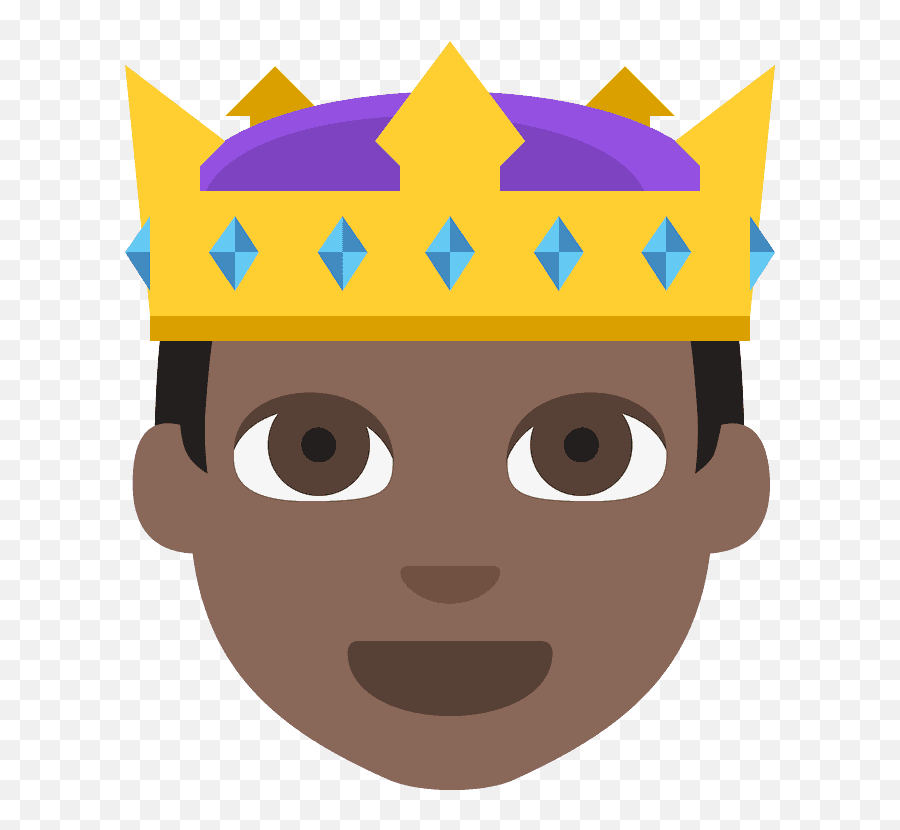 Príncipe Tono De Piel Oscuro Emoji Imagen Grande De - Prince Emoji Emoticon,Emoji De Corona