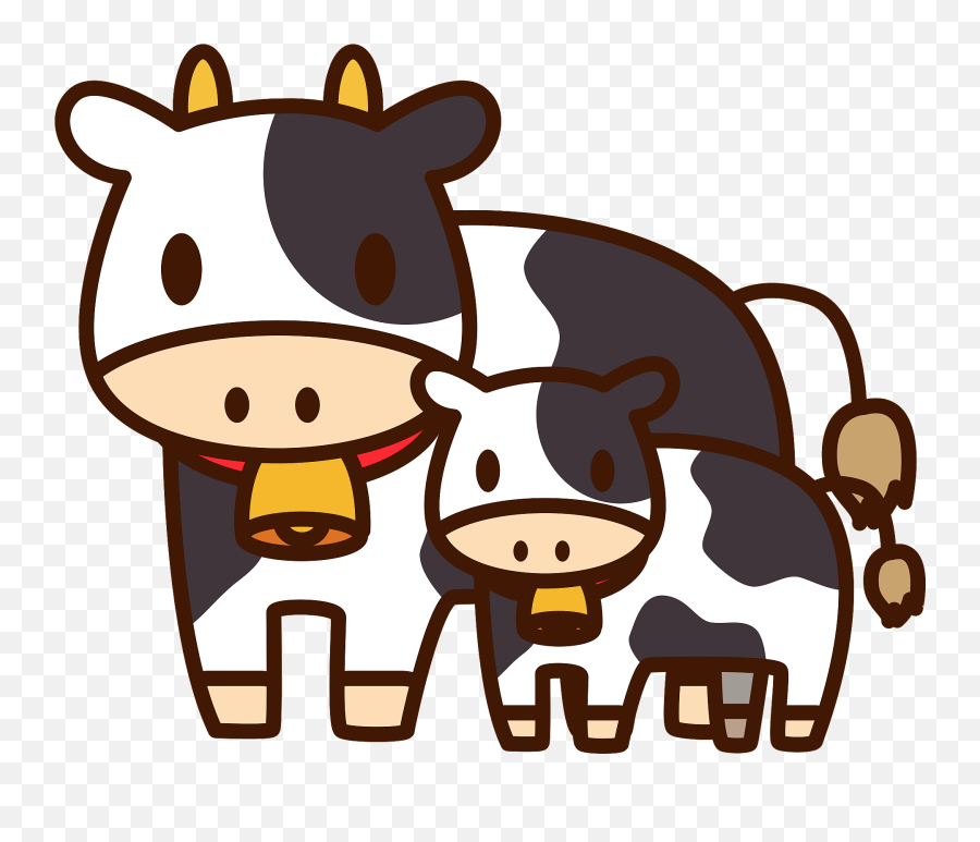 Mother And Baby Cows Clipart - Baby Cow And Mommy Cow Clipart Emoji,Mother Nature Emoji