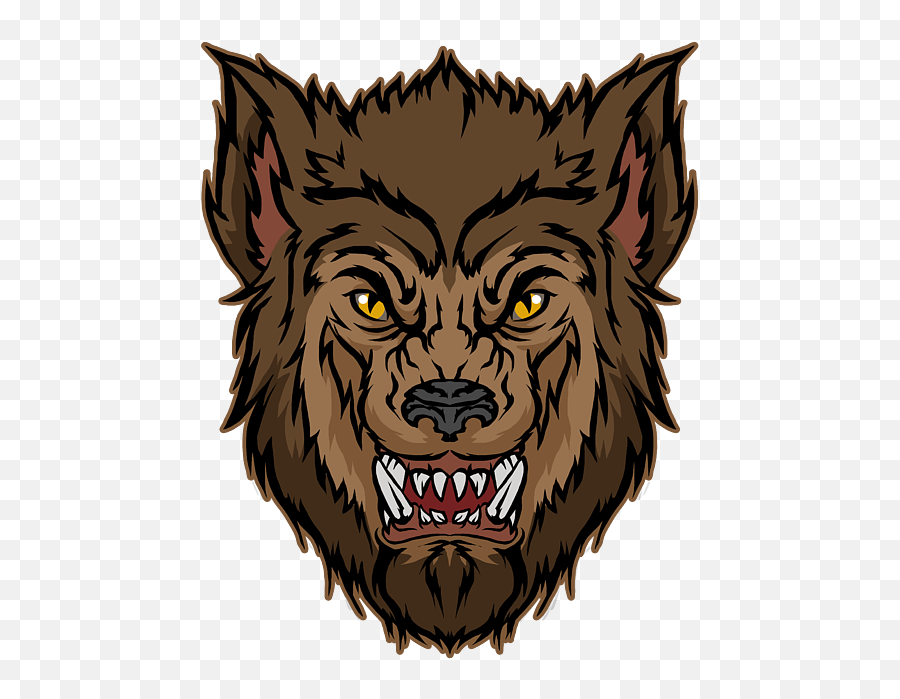Scary But Awesome Werewolf Halloween Gift Idea Kids T - Shirt Greeting Card Emoji,Werewolf Fangs Emoticon