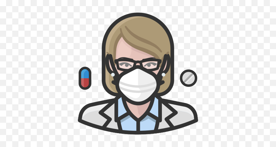 Pharmacist White Female Coronavirus - Pulmonologist Icon Emoji,Pharmacist Emoticon