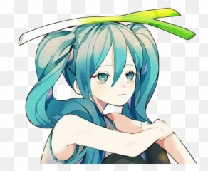 Cute Hatsune Miku Free Png Image - Hatsune Miku Leek Emoji,