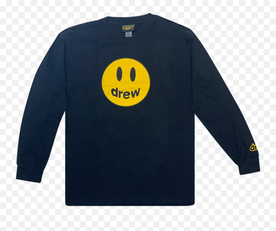 Drew House Mascot Long - Sleeve Tee U0027blacku0027 Drew House Comfort Colors Midnight Long Sleeve Pocket Emoji,Long Neck Emoticon