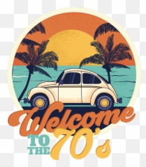 Welcome To The 70s T Emoji,Colorful Palm Trees With Emojis