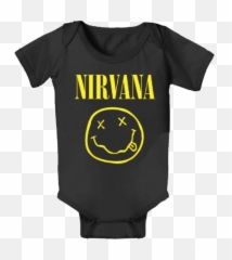 Nirvana Baby Onesie Smiley Baby - Nirvana Smiley Face Logo Emoji,Rock On Emoticon
