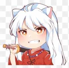 Inuyasha Chibi - Inuyasha Chibi Sticker Emoji,Skype Aot Emoticons
