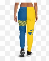 Yellow Jogger Pants With Designs Inspired By The Flag Of Sweden - Sweatpants Emoji,For Emojis What Is A Flag Plus A Queen