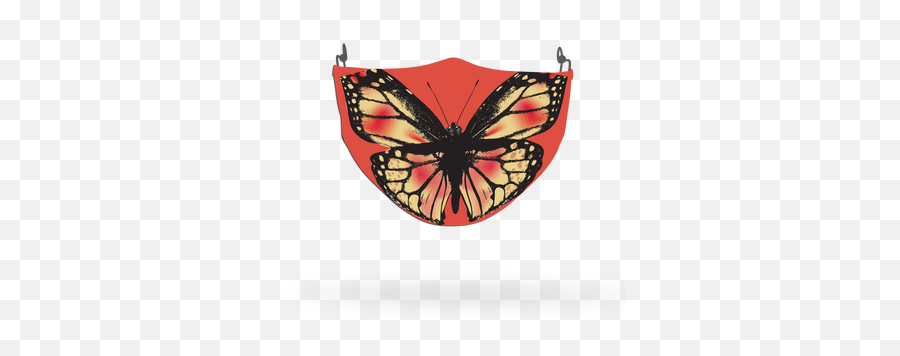 Custom Printed Face Coverings - Butterly Face Coverings Emoji,Orange Butterfly Emoji