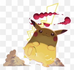 Gigantamax Pikachu Walks Render - Transparent Fat Pikachu Png Emoji,Pikachu Emoji Text