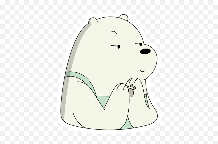 We Bare Bears Ice Bear Cunning Face Sticker We Bare Bears - Dot Emoji,We Bare Bears Emoji