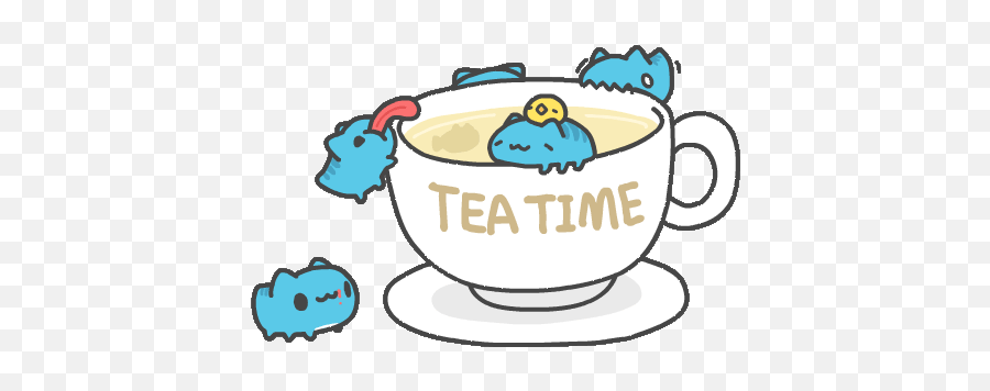 Tea Time Cat Sticker By Capoo Cute Kawaii Animals Cute - Serveware Emoji,Korosensei Emotions