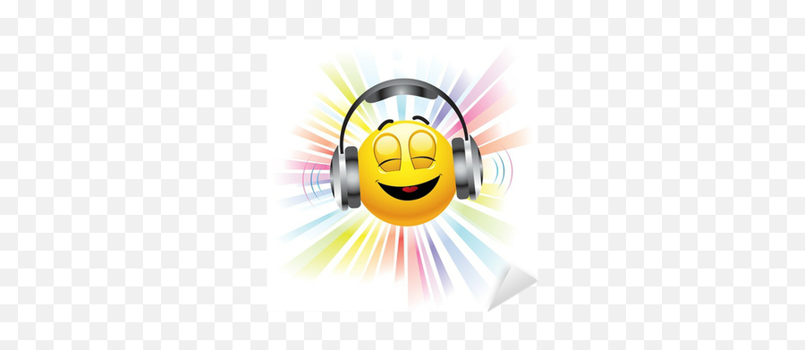 Smiling Ball Listening To Music Sticker - Smiley Listening To Music Emoji,Listening Emoji