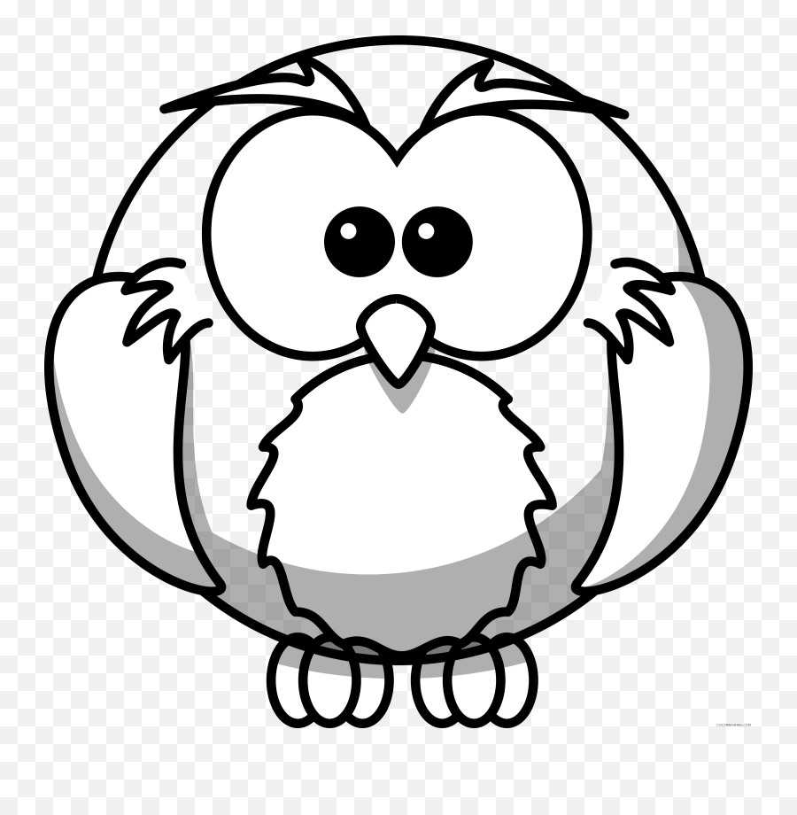 Cute Owl Coloring Pages Cute Owl On Tree Clipart Printable - Owl Black And White Clipart Png Emoji,Trees Emotion Paintings Van Gogh