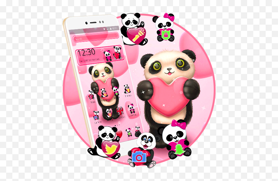 Pink Lovely Panda Love Theme - Aplikacionet Në Google Play Smartphone Emoji,Panda Emoji Galaxy