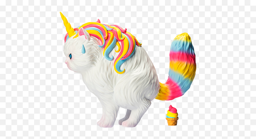 Strange Cat Unicat Rainbow Ice - Strange Ice Cream Emoji,My Kitty Is Not Making The Emoticons Mo Creatures