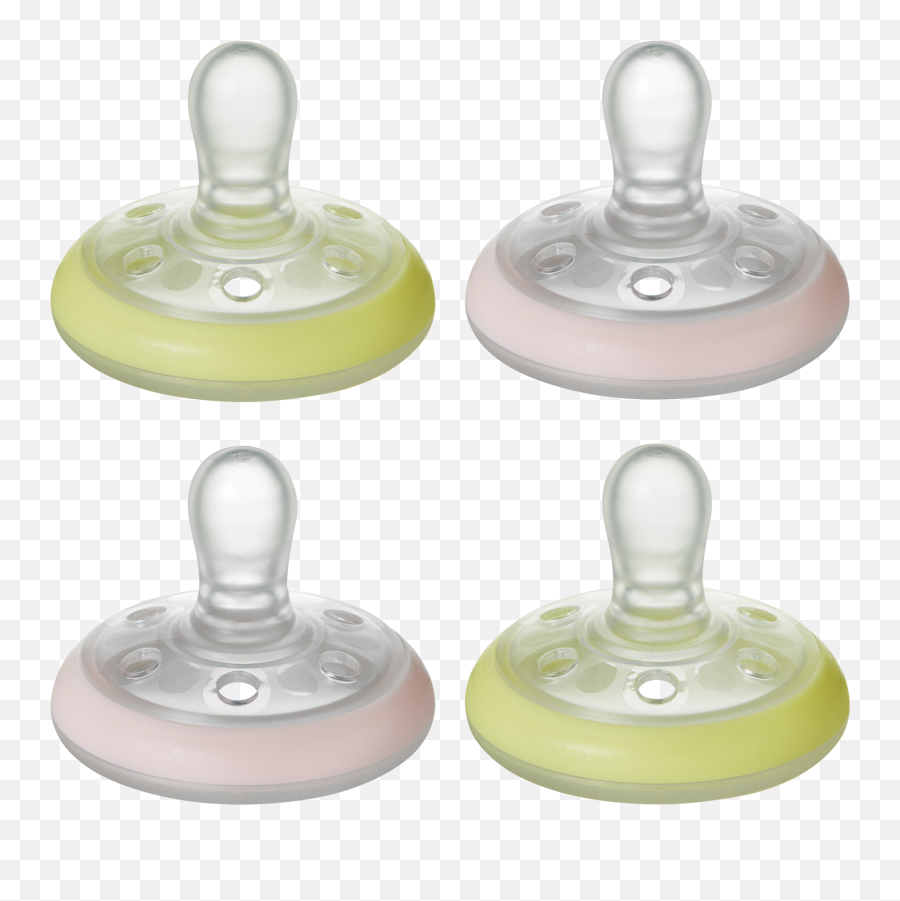Tommee Tippee Breast - Like Night Pacifier Glow In The Dark Silicone Orthodontic 618 Months Blueyellow 4 Count Tommee Tippee Pacifier Emoji,Emoticon Silicone Molds