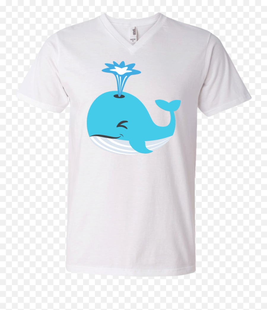Whale Blow Hole Spray Emoji Mens V - Short Sleeve,Different Whale Emojis