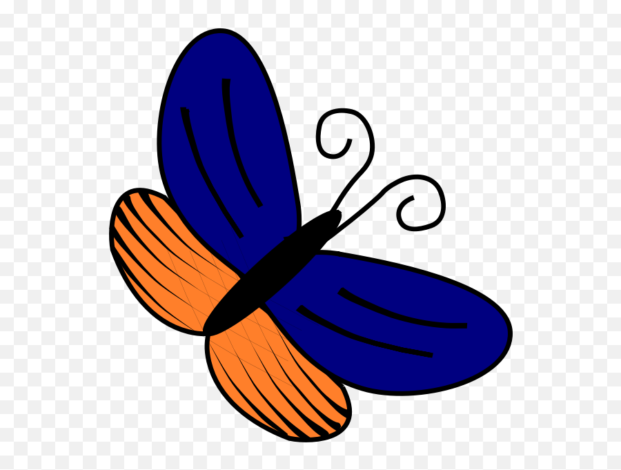 Blue And Orange Butterfly - Blue And Orange Clipart Emoji,Facebook Status Emoticon, Butterfly