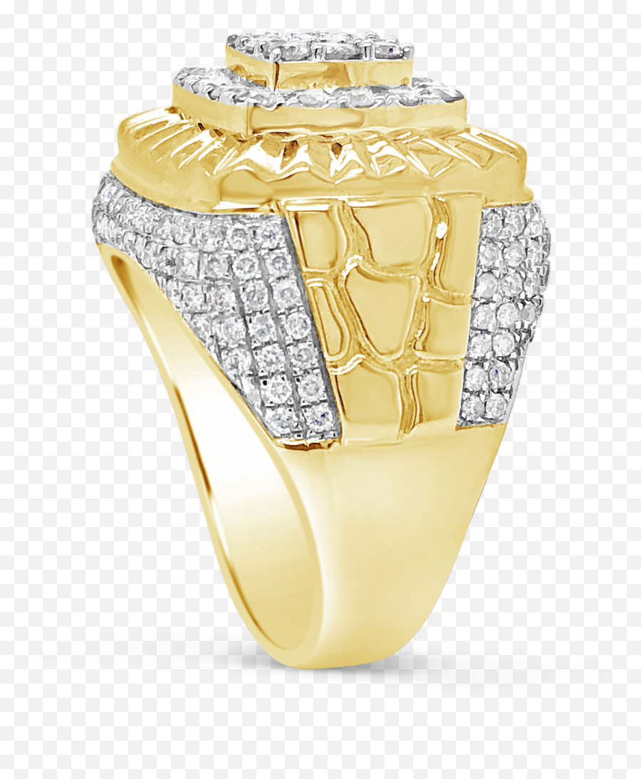 Rolex Diamond Nugget Ring 250 Ctw Round Cut 10k Yellow Gold Emoji,Gemini Emoji