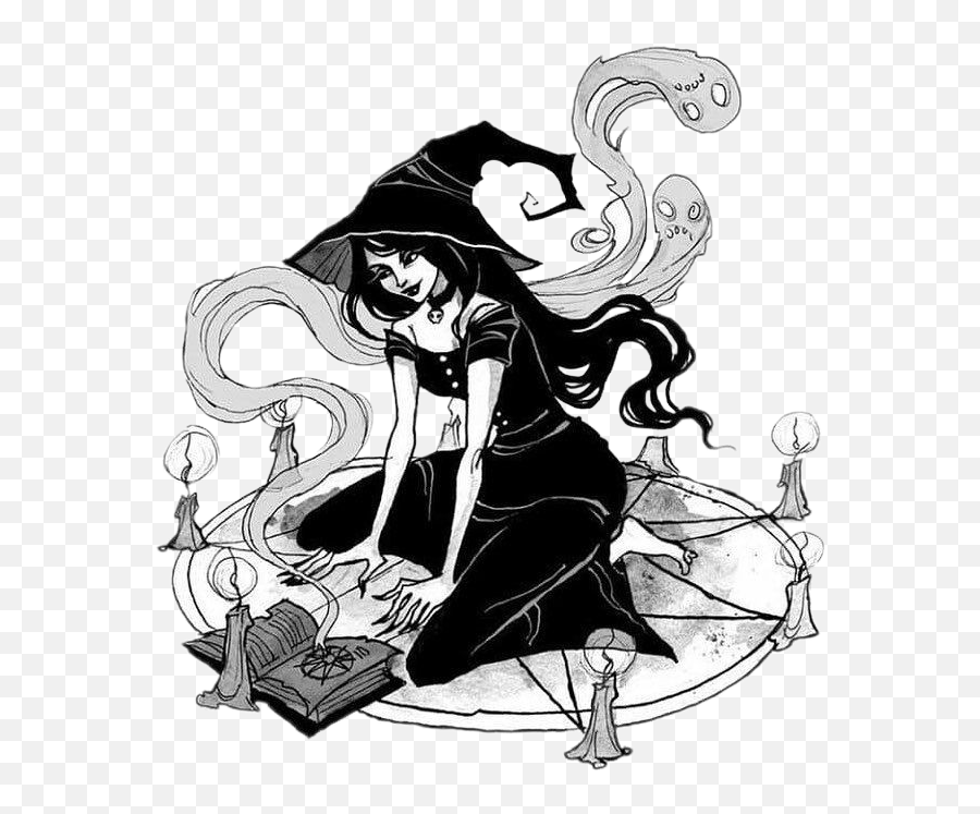 Bruja Tumblr Magia Sticker - Brujas Dibujos Emoji,Emoji Pentagrama