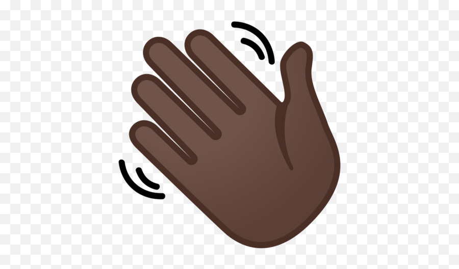 Dark Skin Tone Emoji - Black Hand Waving Emoji,Hand Emoji