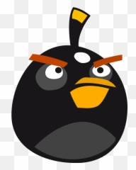 Angry Bird Black Vector Icons Free - Transparent Angry Birds Bomb Emoji,Bird Emoticon Html