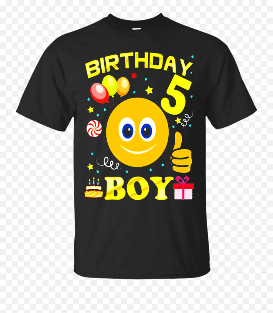 5th Birthday Boy Cute Emoji T - Fly With Fairies Swim With Mermaids,Emoji 5th Birthday