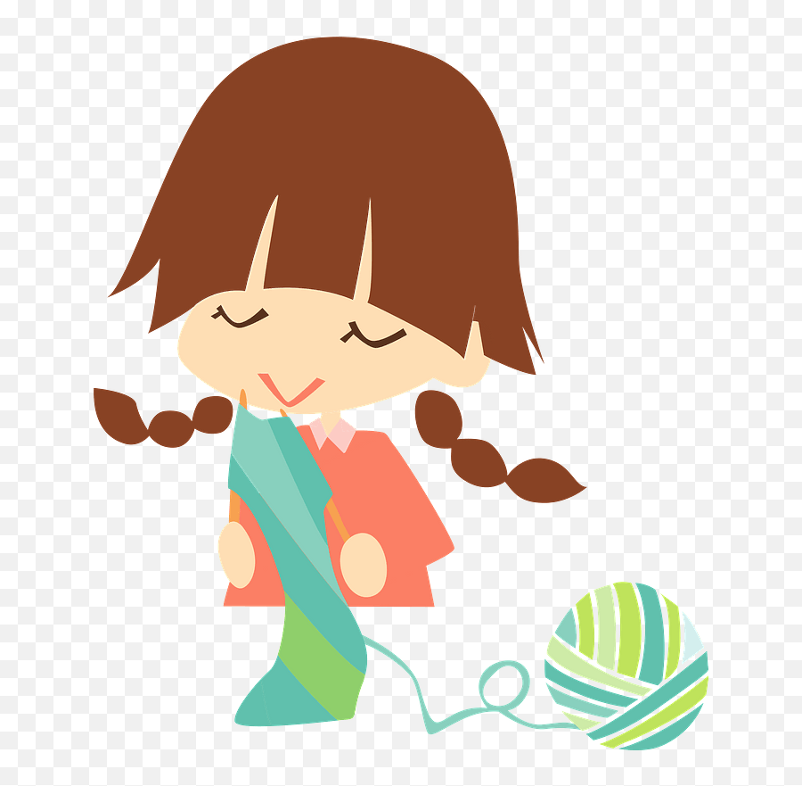 Brittany Girl Is Knitting Clipart Free Download - Knitting Emoji,Knitting Emoji