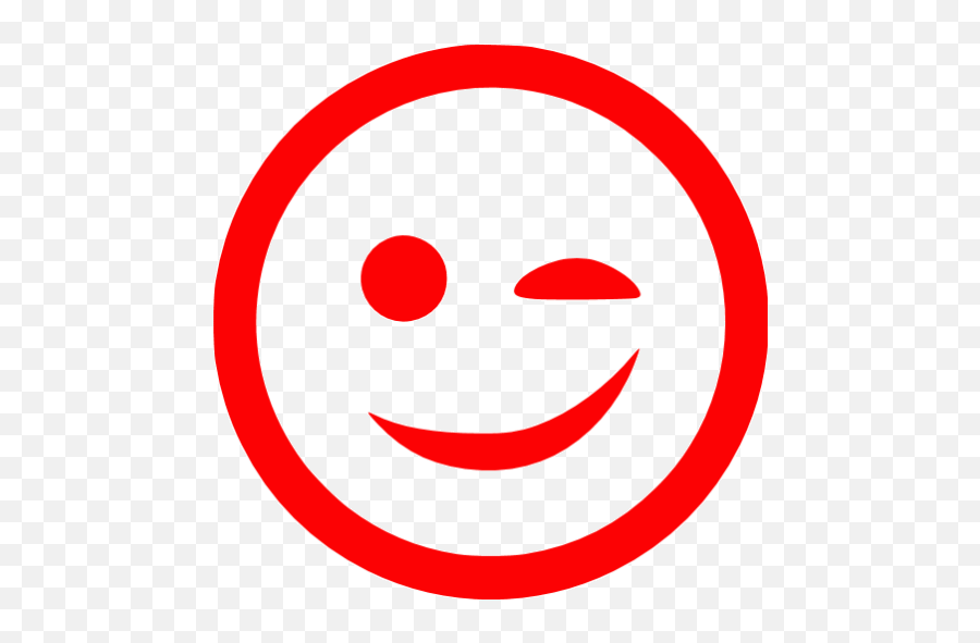 Red Wink Icon - Wink Purple Emoji,Emoticon Typeface Wink Wink