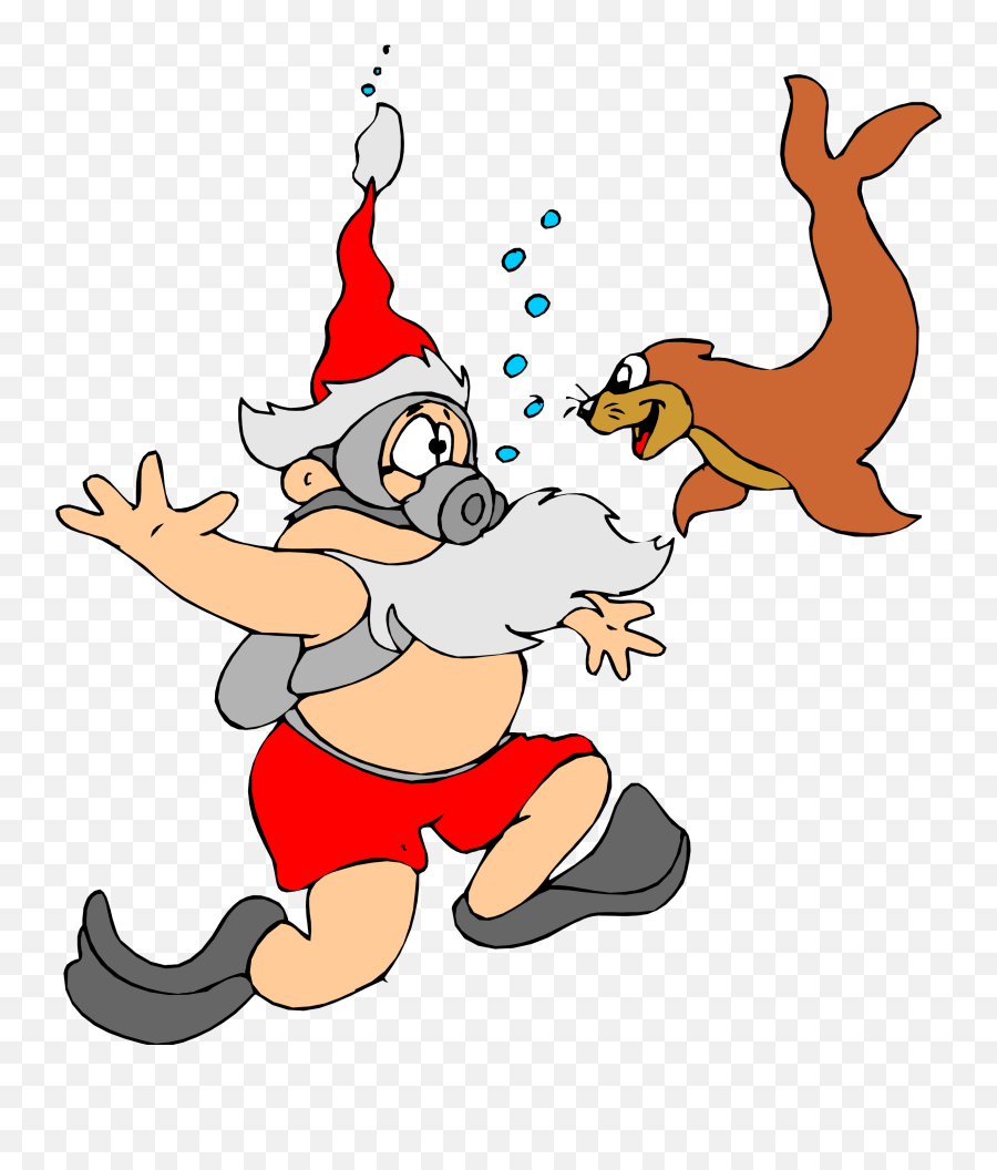Browsetoknowcom - Scuba Diving Santa Cartoon Emoji,Animated Scuba Diver Emoticon
