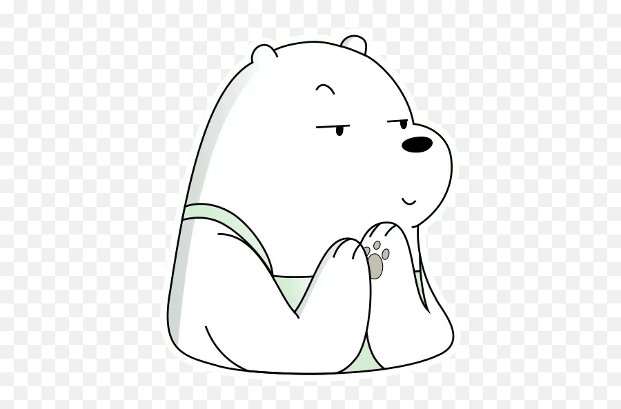 Ice Bearu201d Stickers Set For Telegram - We Bare Bears Ice Bear Stiker Emoji,Emoji Llorando Iphone