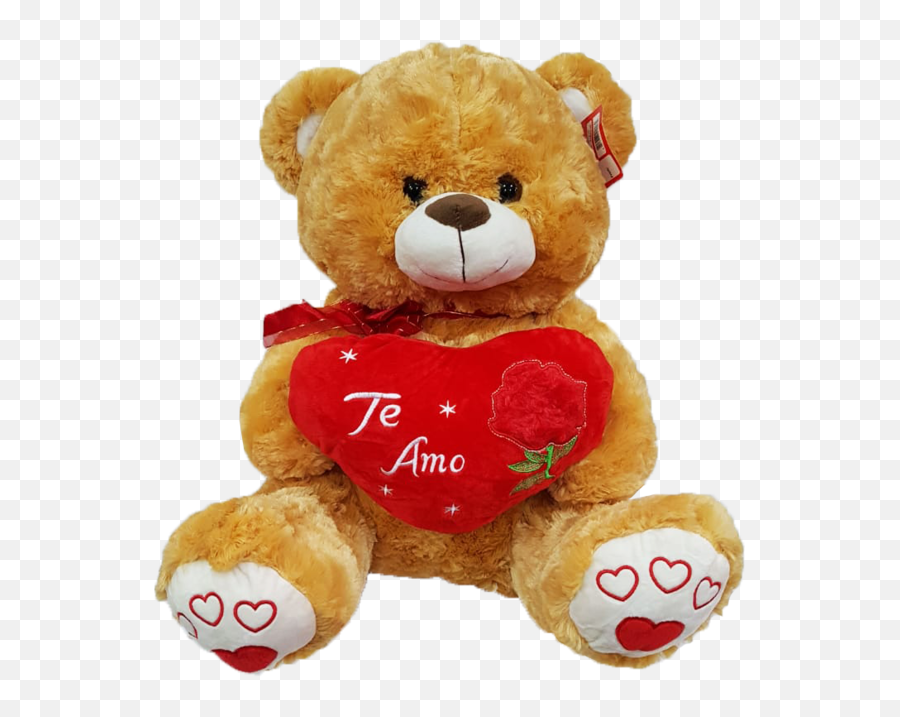 Oso Con Corazon Te Amo 60x50 - Oso Peluche Te Amo Emoji,Te Amo Escrito Com Emoticons