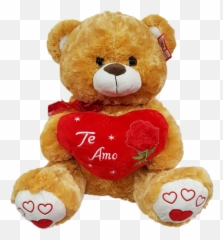 Oso Con Corazon Te Amo 60x50 - Oso Peluche Te Amo Emoji,Te Amo Escrito Com Emoticons