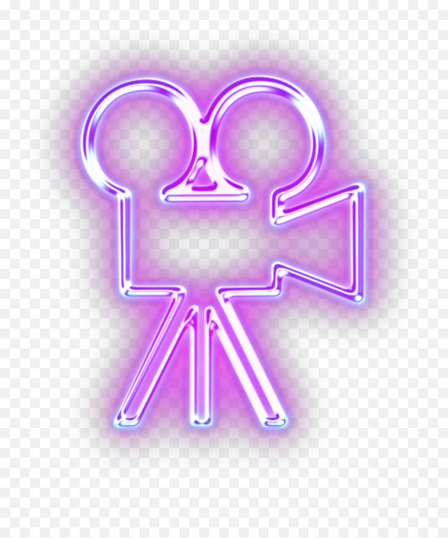 Camera Video Neon Showbutton Live Sticker By - Video Camera Neon Png Emoji,Movie Camera Emoji Transparent Background