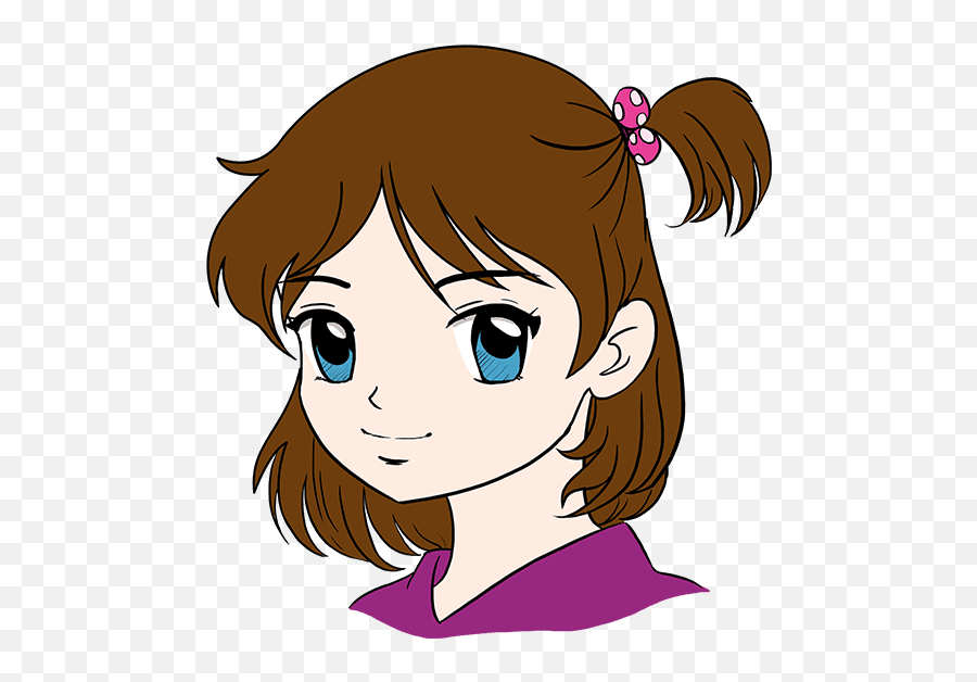 How To Draw An Anime Girl Face - Cute Girl Face Clipart Emoji,Anime Eyes Emotions