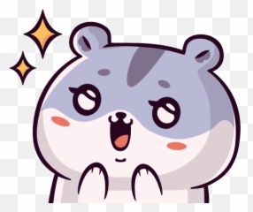 Kawaii Chibi Excited Hamster With Sparkly Eyes And Floating - Excited Chibi Emoji,Hamaster Emoji