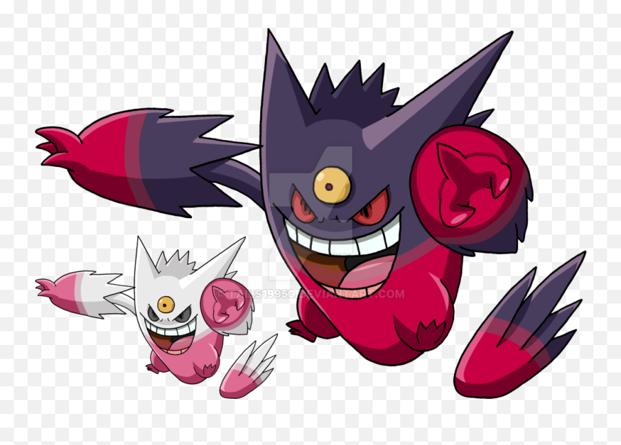 Gengar Png Images Transparent - Shiny Mega Gengar Back Emoji,10094 Emoticon