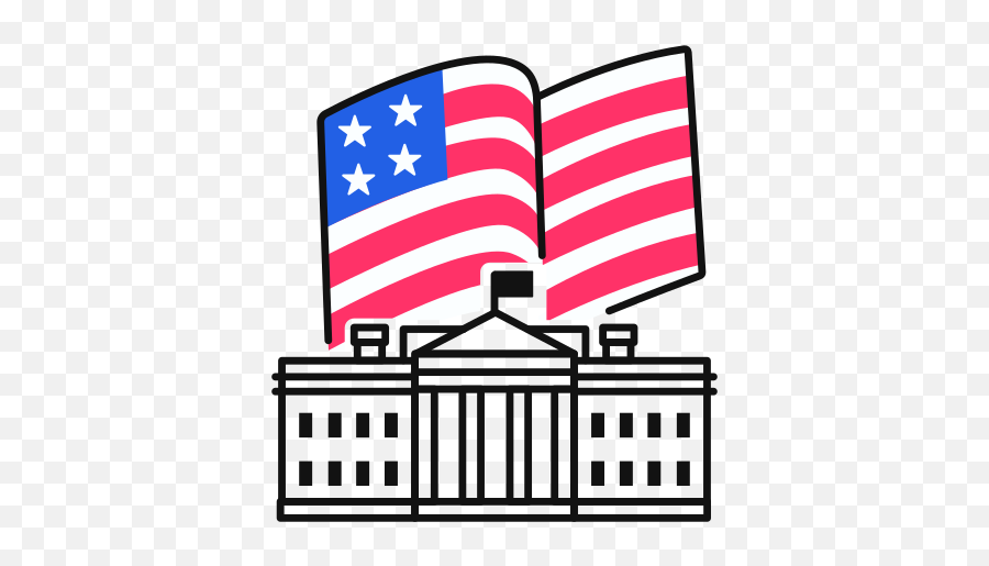 Usa White House Election Free Icon Of Us Election 2020 Emoji,Usa Flag Emoticons.
