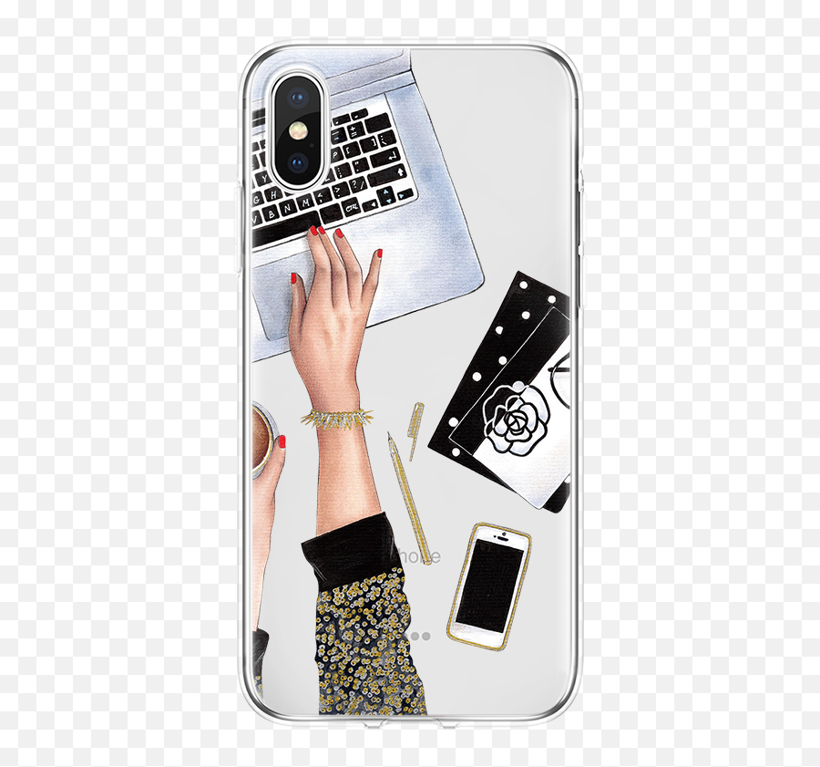 Girl Boss Black Brown Hair Queen High Heels Case For Iphone - Iphone Xs Emoji,Diy Emoji Phone Cases