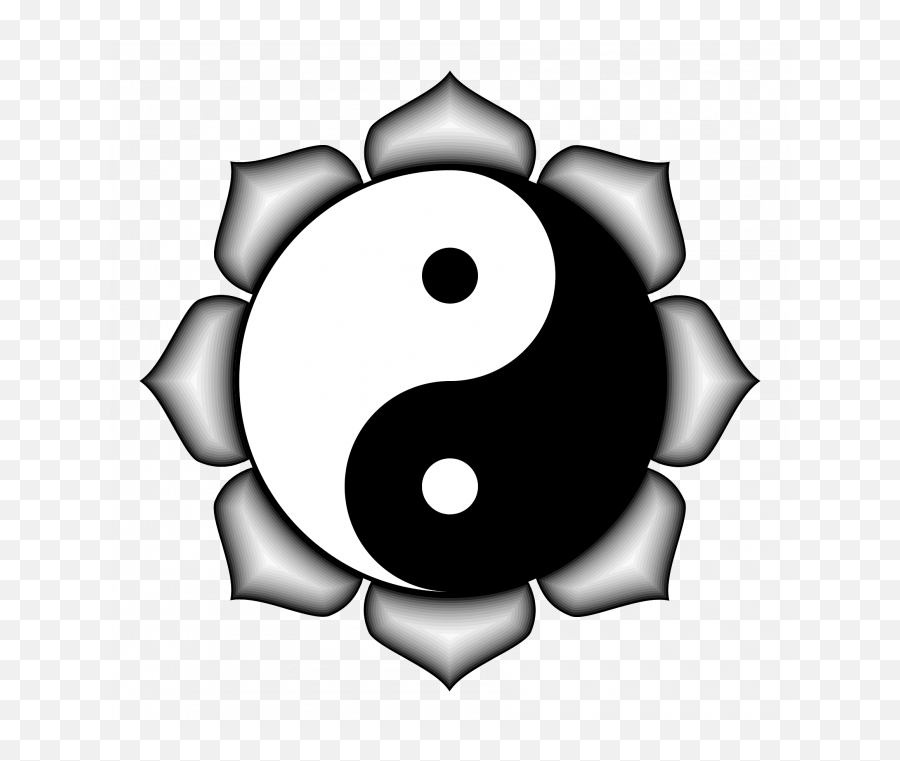 Yin Yang Lotus Flower - Clip Art Of Yin Yang Emoji,Yin Yang Emoji Black And White