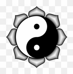Yin Yang Lotus Flower - Clip Art Of Yin Yang Emoji,Yin Yang Emoji Black And White