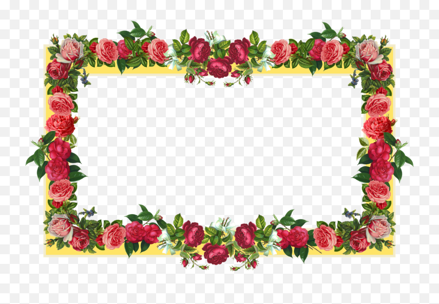 Red Flower Frame Png Photos Png Svg Clip Art For Web - Flowers Frame Png Emoji,Kylie Jenner Emoji Wallpaper