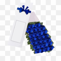 Flores Azules Png - Caja De 24 Rosas Azul Blue Rose Blue Rose Emoji,Blue Rose Emoji