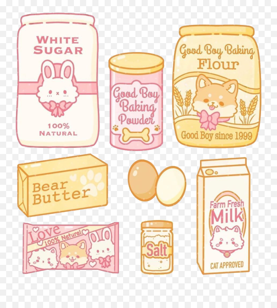 Baking Cute Kawaii Eggs Flour Sticker By Potato - Food Storage Emoji,Flour Emoji