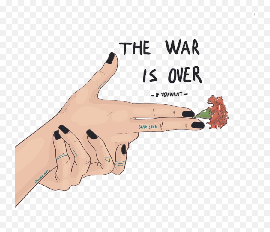 War Roses Gun Tumblr Sticker - Sign Language Emoji,Thumb War Emoji