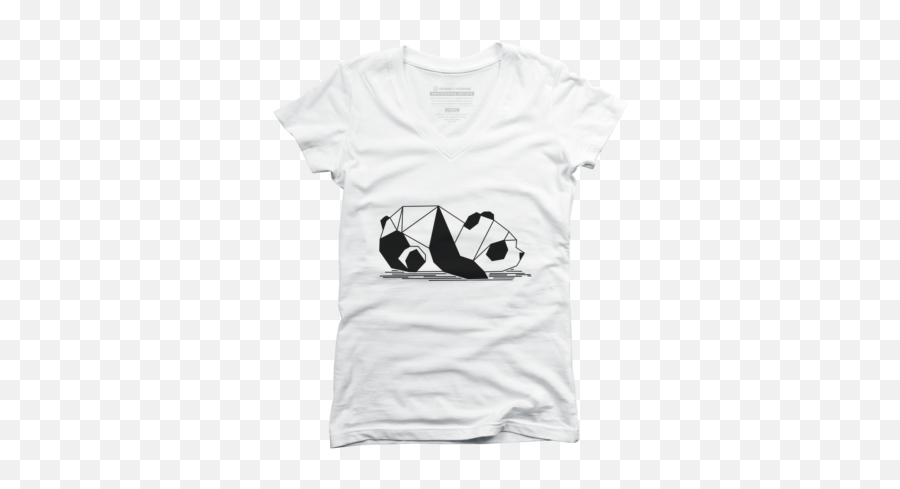 Panda Juniorsu0027 V - Neck Tshirts Design By Humans Short Sleeve Emoji,Tskull Emoticon