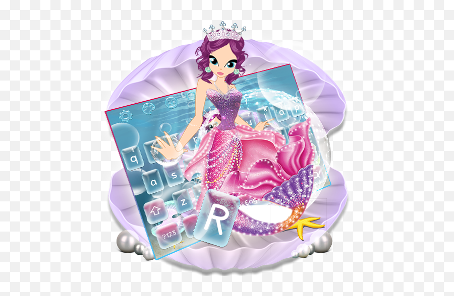 Salmon Sea Mermaid Keyboard Theme - Mythical Creature Emoji,Mermaid Emoji Android